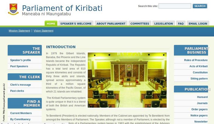 Pgina do governo de Kiribati