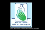 Detalhe de flder do Ministrio da Sade e Poltica Social da Espanha sobre a higiene das mos. Para melhor visualizao do texto escrito dividimos a imagem em vrias partes. Palavras-chave: Gripe. H1N1. Pandemia. Atividades. Espanha. Escola. Fllder. Higiene das mos.