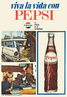 Propaganda antiga da Pepsi, cujo slogan : A bebida da cordialidade. Palavras-chave: Propaganda. Pepsi. Argentina. Carro. Juventude. Ideia.