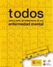 Cartaz referente  campanha "Todos somos parte del tratamiento de una enfermedad mental", lanada pelo Ministerio de Sanidad y Consumo da Espanha. El Ministerio de Sanidad y Consumo lanz en 2005 la Campaa sobre Sensibilizacin y Eliminacin de prejuicios hacia las personas con enfermedad mental. El objetivo era concienciar a los ciudadanos de que las personas con enfermedad mental necesitan el apoyo, respeto y comprensin para evitar la marginacin a la que han estado sometidos. Mais informaes: http://www.fsclm.com/web/index.php?option=com_content&task=view&id=335&Itemid=131. Palavras-chave: Espanha. Sade mental. propaganda. Cartilha. Capa.