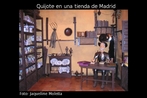 Foto de uma escultura metlica de D. Quijote, tirada em uma loja de presentes de Madrid. Palavras-chave: Quijote. Escultura. Histria. Cultura. Cervantes. Texto no verbal.