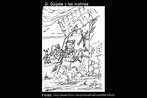 Episodio de los molinos, que no son molinos. Palavras-chave: Caballero. Novela. Quijote. Folhas.