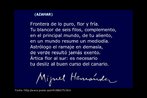 Poema de Miguel Hernndez, poeta e dramaturgo espanhol pertencente  Gerao de 27. Sua obra foi marcada por um claro compromisso poltico com os mais pobres. Palavras-chave: Miguel Hernndez, poesia, Gerao de 27.