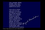 Poema de Miguel Hernndez, poeta e dramaturgo espanhol pertencente  Gerao de 27. Sua obra foi marcada por um claro compromisso poltico com os mais pobres. Palavras-chave: Miguel Hernndez, poesia, Gerao de 27.