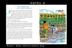 Esta  uma das 36 imagens produzidas a partir do livro "Gotta y sus amigas en una aventura circular", desenvolvido por EducaMadrid, com o objetivo de trabalhar conceitos, como: ciclo hidrolgico, uso energtico, agrcola e domstico da gua e seus principais impactos.  As imagens esto organizadas por nmeros, de acordo com as pginas, como, por exemplo, a pgina 2. H uma pgina do livro nomeada de gota 2, em seguida gota 2.1 e gota 2.2 que, na verdade,  a imagem somente do texto que aparece nesta pgina.  A histria relata a aventura de 5 gotas de gua durante o ciclo da gua. A protagonista Gotta e suas 4 amigas se separam no alto da montanha. Cada uma ter uma experincia diferente que ser compartilhada quando elas se encontrarem no mar.  Fonte: Educamadrid. Palavras-chave: gua. Leitura. Interculturalidade. Discurso.