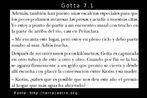 Esta  uma das 36 imagens produzidas a partir do livro "Gotta y sus amigas en una aventura circular", desenvolvido por EducaMadrid, com o objetivo de trabalhar conceitos, como: ciclo hidrolgico, uso energtico, agrcola e domstico da gua e seus principais impactos. As imagens esto organizadas por nmeros, de acordo com as pginas, como, por exemplo, a pgina 2. H uma pgina do livro nomeada de gota 2, em seguida gota 2.1 e gota 2.2 que, na verdade,  a imagem somente do texto que aparece nesta pgina. A histria relata a aventura de 5 gotas de gua durante o ciclo da gua. A protagonista Gotta e suas 4 amigas se separam no alto da montanha. Cada uma ter uma experincia diferente que ser compartilhada quando elas se encontrarem no mar. Fonte: Educamadrid. Palavras-chave: gua. Leitura. Interculturalidade. Discurso.