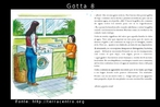 Esta  uma das 36 imagens produzidas a partir do livro "Gotta y sus amigas en una aventura circular", desenvolvido por EducaMadrid, com o objetivo de trabalhar conceitos, como: ciclo hidrolgico, uso energtico, agrcola e domstico da gua e seus principais impactos. As imagens esto organizadas por nmeros, de acordo com as pginas, como, por exemplo, a pgina 2. H uma pgina do livro nomeada de gota 2, em seguida gota 2.1 e gota 2.2 que, na verdade,  a imagem somente do texto que aparece nesta pgina. A histria relata a aventura de 5 gotas de gua durante o ciclo da gua. A protagonista Gotta e suas 4 amigas se separam no alto da montanha. Cada uma ter uma experincia diferente que ser compartilhada quando elas se encontrarem no mar. Fonte: Educamadrid. Palavras-chave: gua. Leitura. Interculturalidade. Discurso.