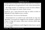 Esta  uma das 36 imagens produzidas a partir do livro "Gotta y sus amigas en una aventura circular", desenvolvido por EducaMadrid, com o objetivo de trabalhar conceitos, como: ciclo hidrolgico, uso energtico, agrcola e domstico da gua e seus principais impactos. As imagens esto organizadas por nmeros, de acordo com as pginas, como, por exemplo, a pgina 2. H uma pgina do livro nomeada de gota 2, em seguida gota 2.1 e gota 2.2 que, na verdade,  a imagem somente do texto que aparece nesta pgina. A histria relata a aventura de 5 gotas de gua durante o ciclo da gua. A protagonista Gotta e suas 4 amigas se separam no alto da montanha. Cada uma ter uma experincia diferente que ser compartilhada quando elas se encontrarem no mar. Fonte: Educamadrid. Palavras-chave: gua. Leitura. Interculturalidade. Discurso.