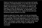 Pequena biografia de Frederico Garca Lorca, porta espanhol pertencente a gerao de 28. Palavras-chave: Lorca. Biografia. Gerao de 28.