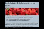 Notcia publicada no peridico 20minutos.es, no dia 13 de novembro de 2008, sobre o uso do morango na culinria. Palavras-chave: Fresa. 20minutos.es. Notcia. Jornal. Culinria. Fruta.