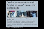 Notcia publicada no peridico 20minutos.es, no dia 08 de outubro de 2008 sobre moda. Palavras-chave: Vaqueros. Moda. Notcia. Jornal. 20minutos.es.