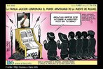Charge do cartunista espanhol Faro sobre o aniversrio da morte de Michael Jackson. Palavras-chave: Jackson. Aniversrio. Mito. Pop. Charge.