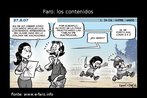 Charge de Andrs Faro sobre as frias escolares e o que se faz com os contedos aprendidos durante o ano. Palavras-chave: Contedos escolares. Frias. Comportamento. Vacaiones. Charge.