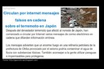 Notcia publicada no blog Japn Noticias, sobre falsas notcias que esto sendo publicadas na internet, a respeito da situao em que se encontra o pas aps o terremoto e tsunami. Palavras-chave: Mil grullas por Japn. Notcia. Grulla. Texto do ms.