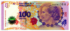 Billete conmemorativo del 60 aniversario del fallecimiento de Eva Pern. El billete fue realizado por la Sociedad del Estado Casa de Moneda, basado en un proyecto iniciado tras el fallecimiento de Mara Eva Duarte de Pern en 1952, el cual reproduca su imagen recreada por el artista italiano Renato Garrasi. Detalle del friso del altar romano de la Paz de Augusto (Ara Pacis). Mais informaes: http://www.billetesargentinos.com.ar/. Palavras-chave: Smbolo. Nao. Argentina. Herona. Figura pblica. Celebridades. Peronismo. Poltica. Mito. Mulher.