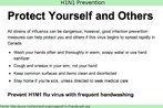 Cartaz com recomendaes sobre medidas de preveno contra a gripe H1N1. Palavras-chave: Doena. Sade. Tratamento. Influenza. Campanha. Gneros textuais.