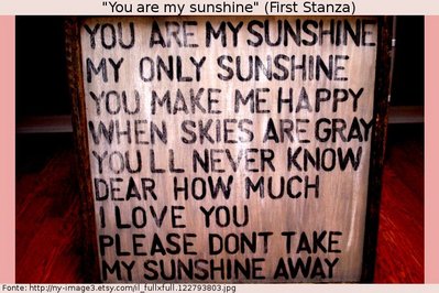 1) Pelo título da canção You are my Sunshine, qual deve ser o gênero dessa  música? (A) Love (C) 