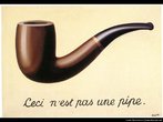 Foto do quadro de Ren Magritte em que ele desenha a representao de um cachimbo e depois escreve "Isto no  um cachimbo", no intuito de discutir a limitude da comunicao humana, principalmente atravs das imagens e a arbitrariedade dos signos.  Palavras-chave: Magritte, cachimbo, interpretao, narrativa, gneros textuais, interdiscurso.