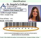 Foto de uma carteira de identificao institucional, com a foto de uma moa.  Palavras-chave: Carteira. I0denticao. ID card. Gneros textuais. Informao.