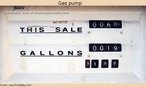 oto de uma bomba de gasolina, com quantidade de combustível e preço em unidades utilizadas em alguns países de fala inglesa.   Palavras-chave: Terminologia. Medida. Números. Cultura. Dinheiro. Economia.