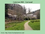 Foto da residncia Cotehele Mill, na Cornulia, uma das casas mais antigas do Reino Unido, construda entre os sculos XV e XVII. Palavras-chave: Casa. Arquitetura. Renascena. Inglaterra. Residncia. Estilo.