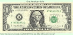 Foto de uma cédula de US$ 1, com a efígie de George Washington, primeiro presidente dos EUA. Palavras-chave: Dólar. Dinheiro. Campo semântico. Interdiscurso. Economia. EUA. Países.