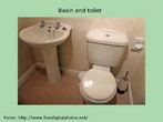 Basin and toilet