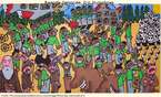 O genocídio da Ruanda, em 1994 (entre tutsis e hutus) é retratado neste quadro de Eric Humphries. Palavras-chave: Genocídio. Ruanda. Tutsis. Hutus. Humprhies. Guerra. Etnias. Imperialismo. África.