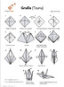 Diagrama sobre com orientaes de sobre contruir uma grulla, fornecida pela campanha Mil grullas por Japn, iniciada como forma de expressar solidariedade ao povo japons, quando do terremoto que arrasou vrias cidades do pas, em 2011. Acredita que, ao fazer um origami em forma de tsuru (grou, ou cegonha), a pessoa adquire sorte, e tambm pode transmitir sorte a quem recebe o mimo. Palavras-chave: Diagrama. Gnero textual. Solidariedade. Ave. Animal. Campanha. Superstio.